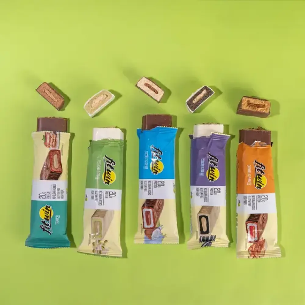 FitWin Protein Bar протеїнові батончики з начинкою — MIX (14 шт.)