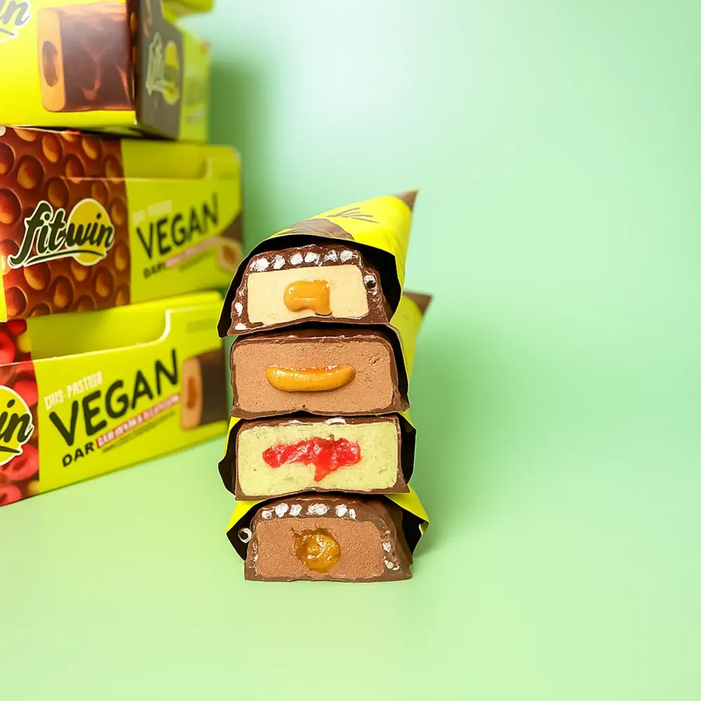 FitWin Vegan Bar протеїнові батончики без цукру — MIX (12 шт.)